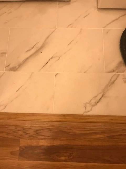 Where the new tile meets the plank floor